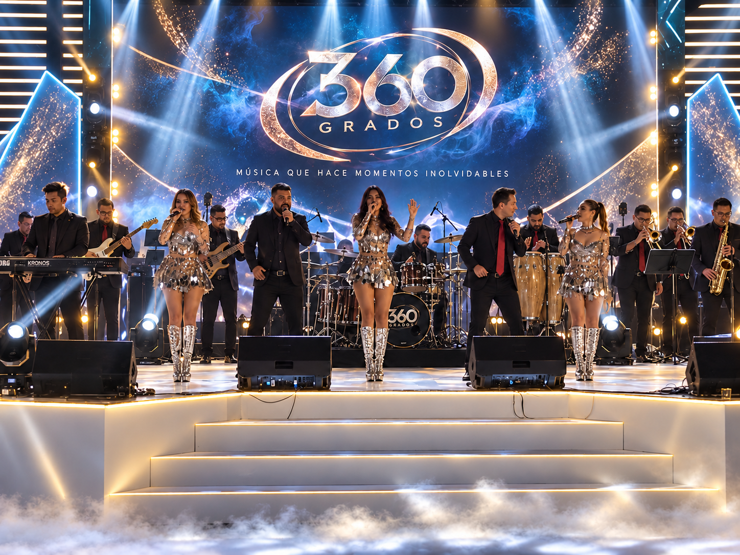 Grupo 360 Grados con 15 elementos en vivo y producción tipo concierto